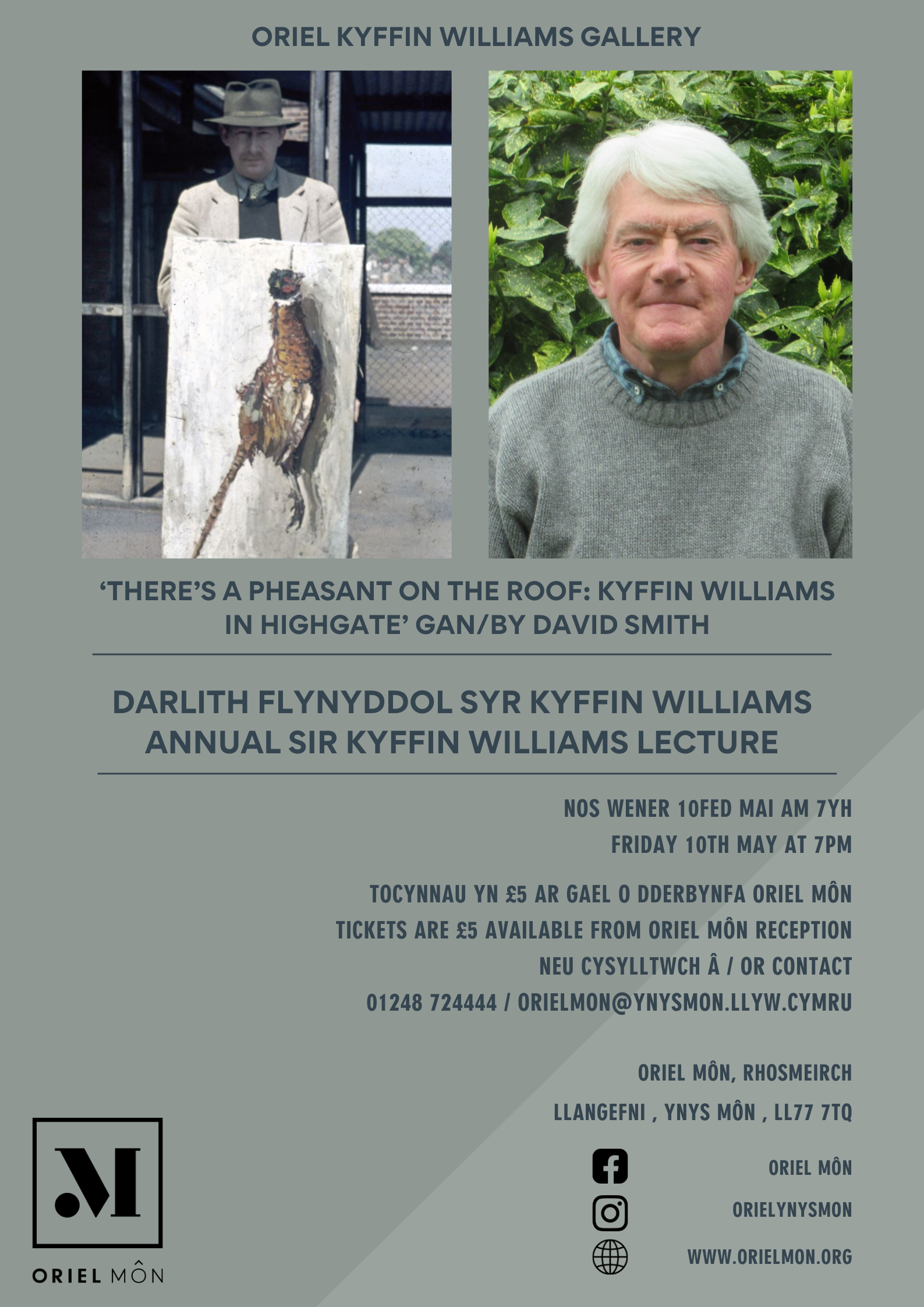 poster for the upcoming event Kyffin Williams lecture