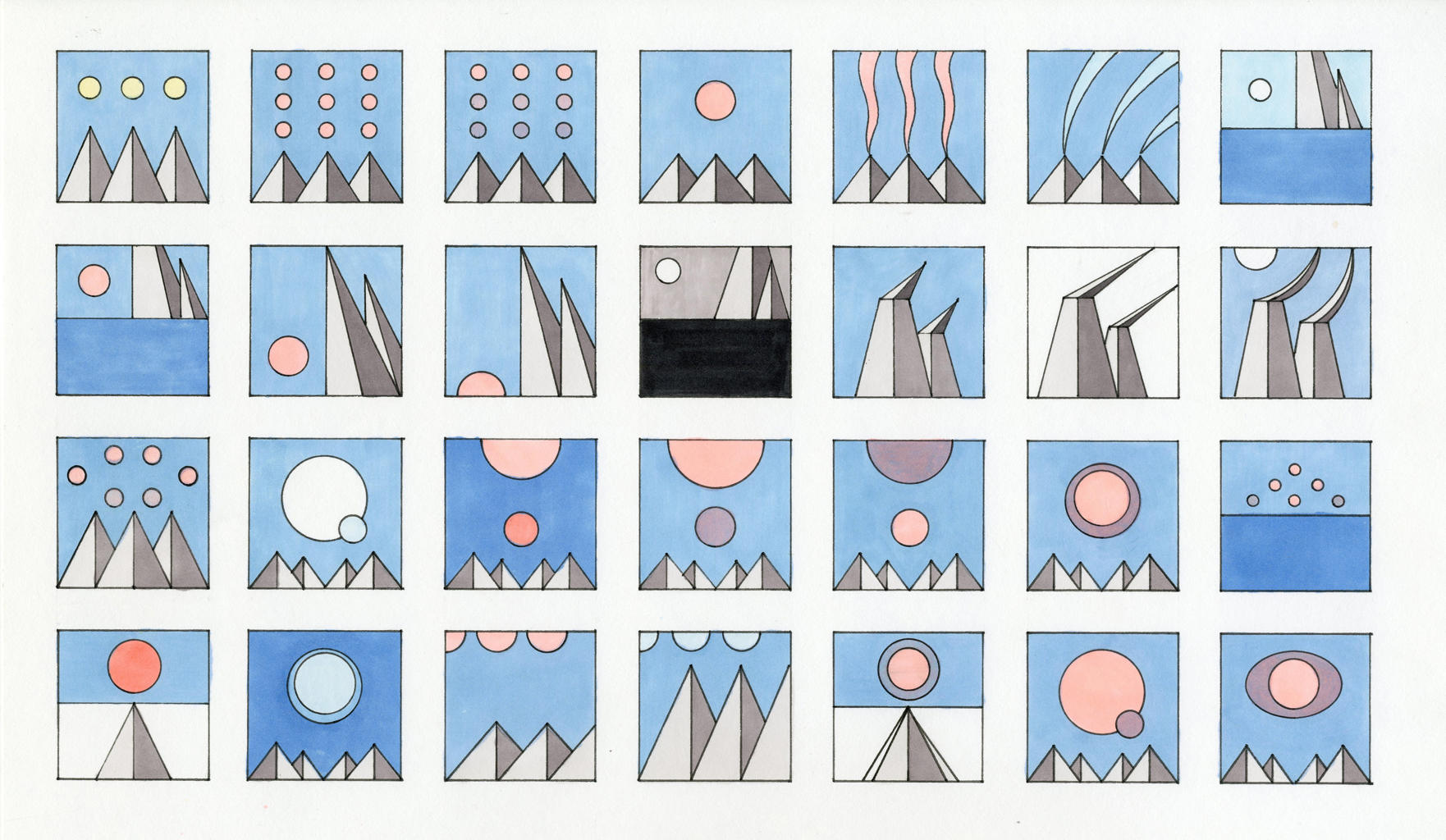 28 drawing of triangles and circles