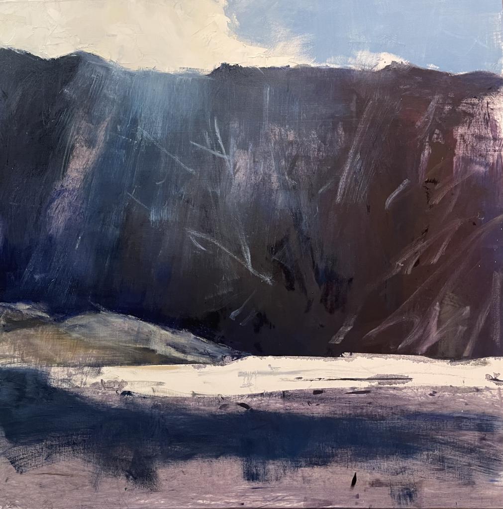 Purple, blue mountains 