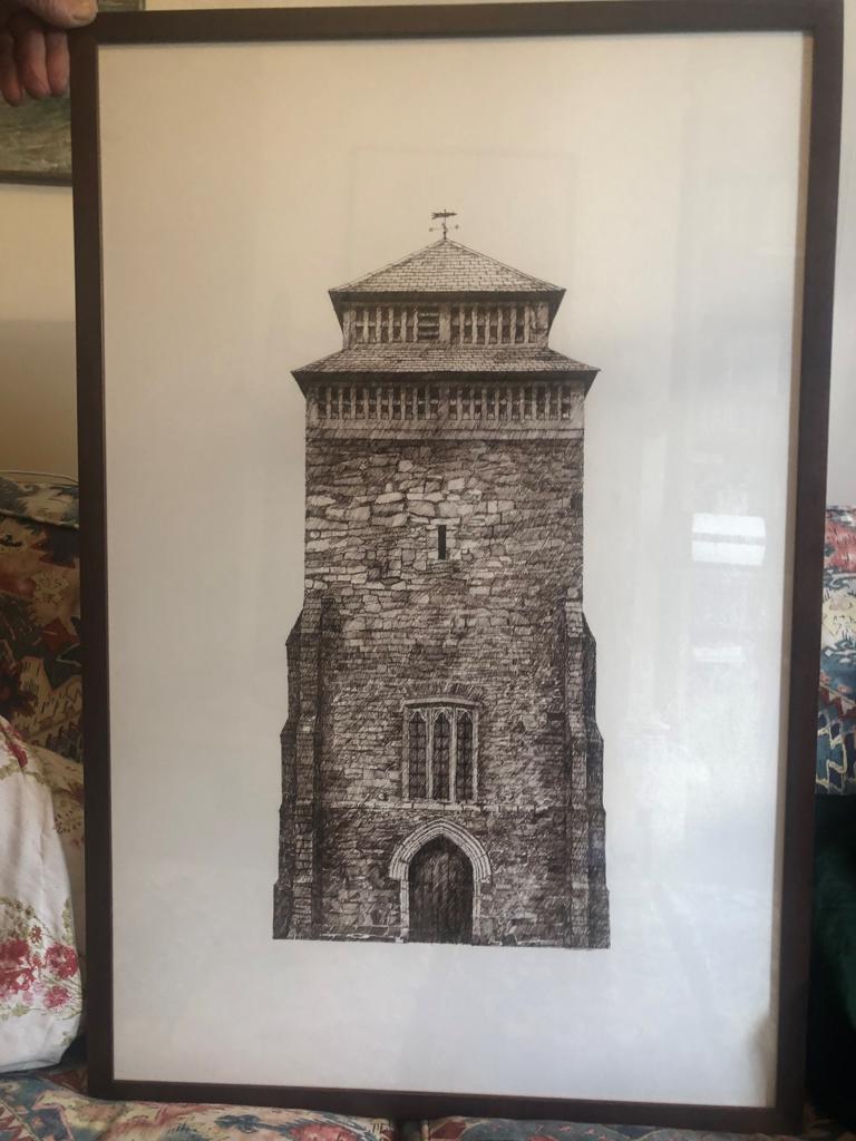 a very detailed drawing in ink of Bettws Cedewain
