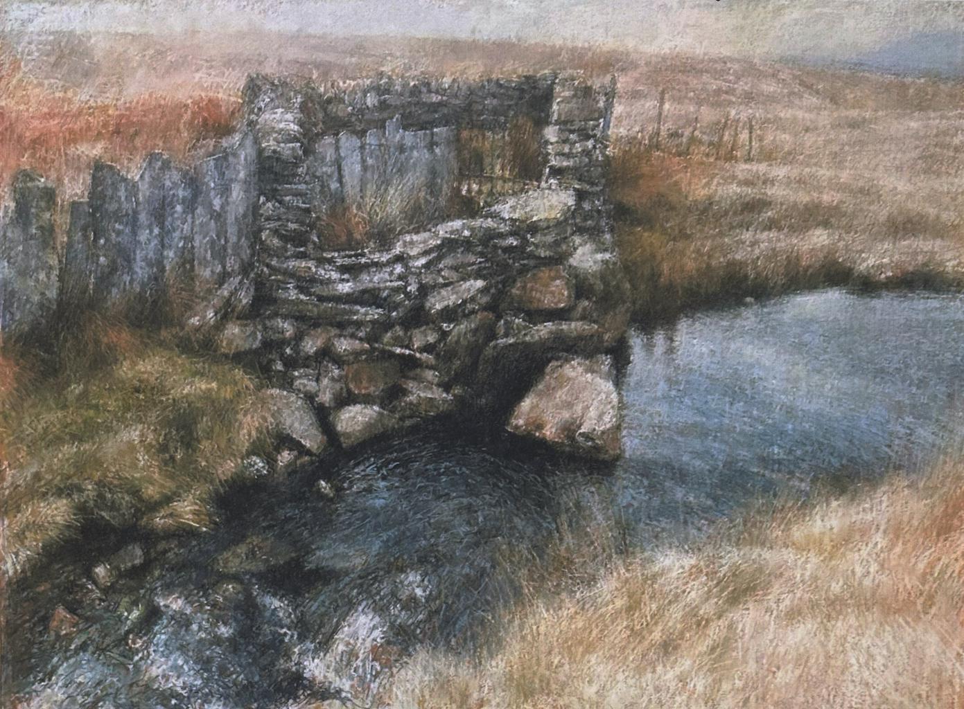 An old stone wall collapsing.
