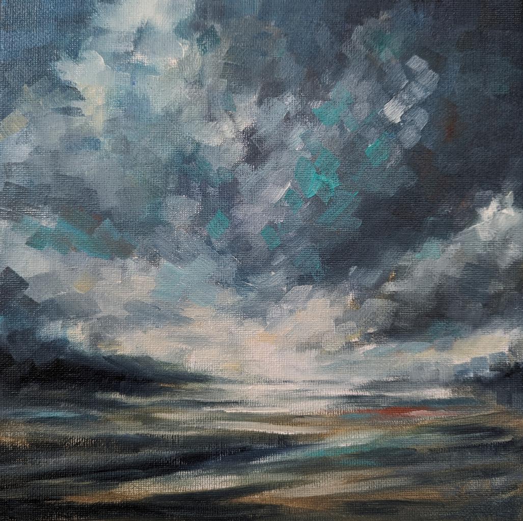 navy sky and dark fields