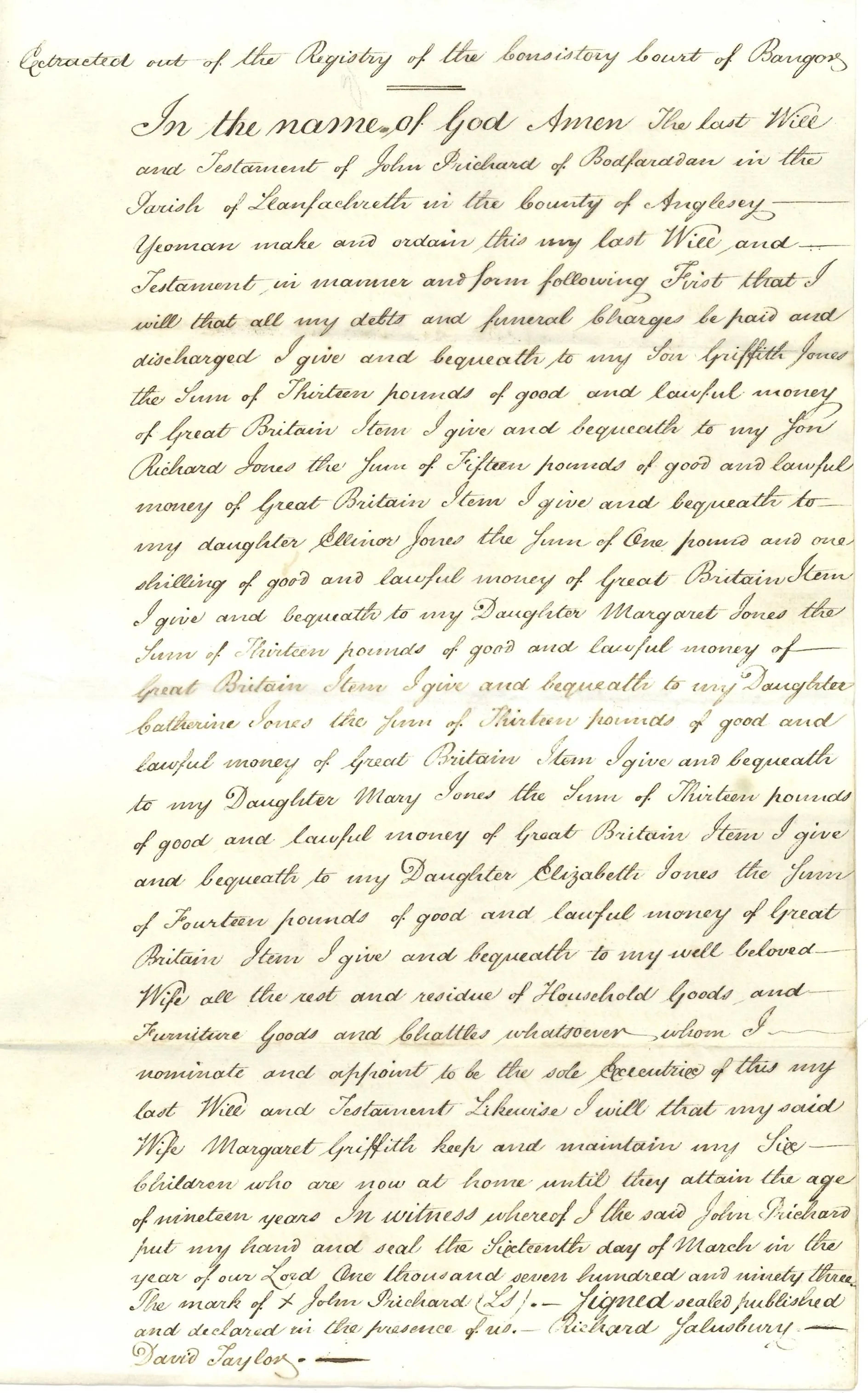 A photograph of a draft will