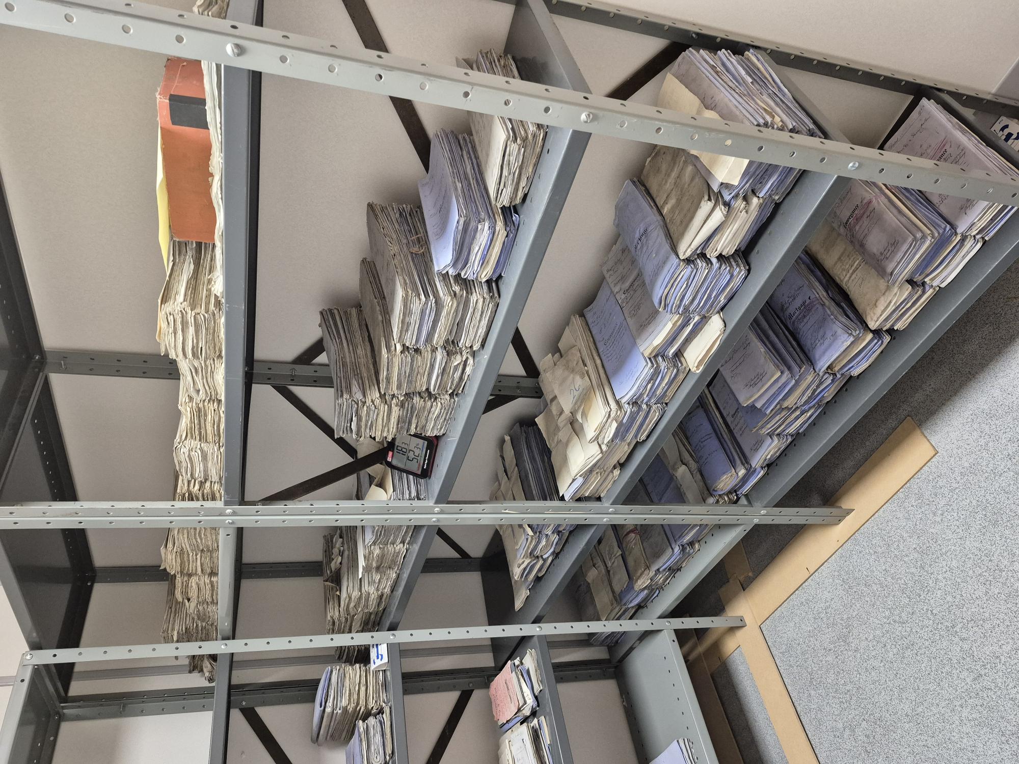 All deeds and wills kept in stores at the Archives