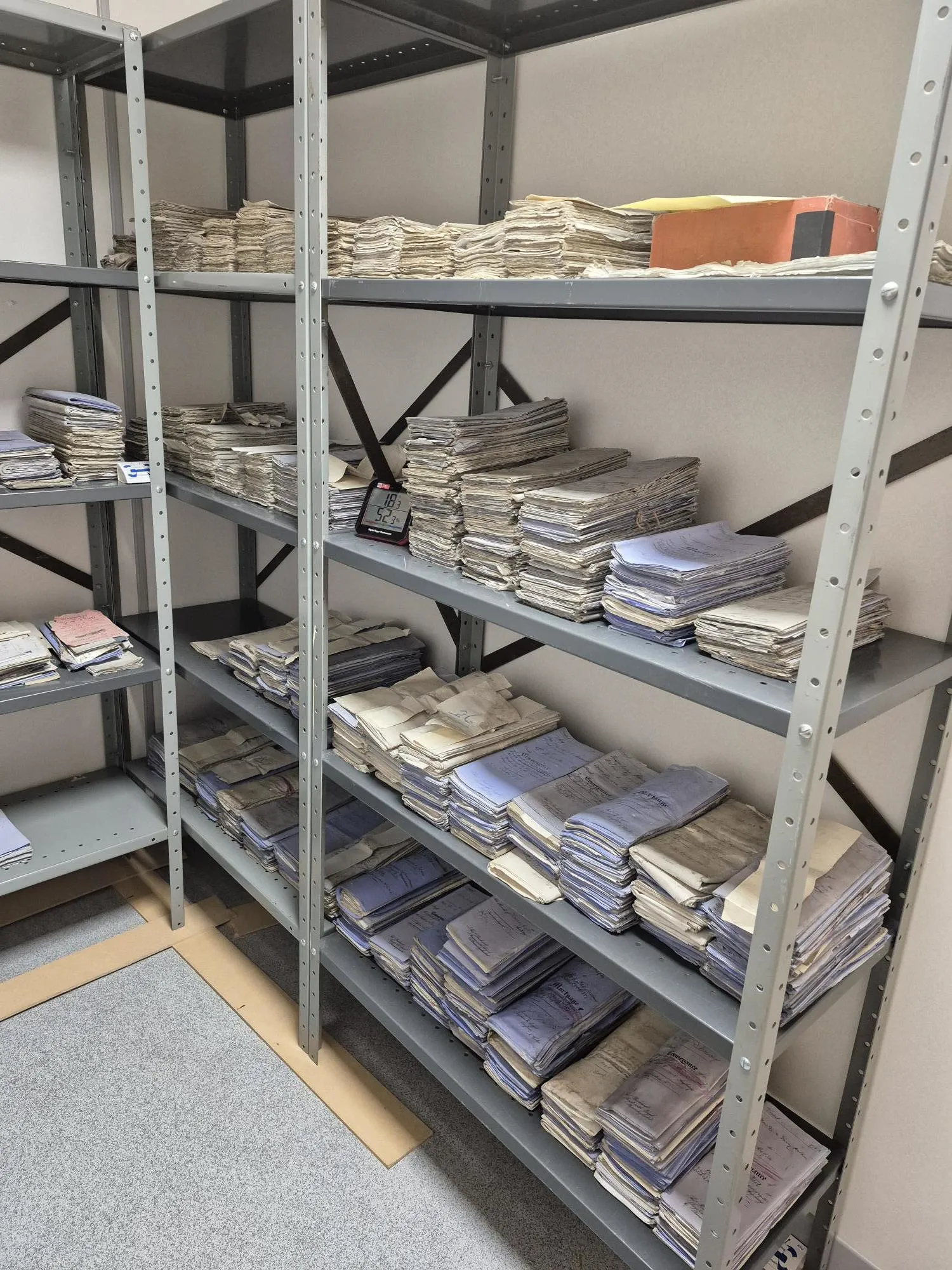 All deeds and wills kept in stores at the Archives