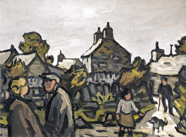 Painting of Moelfre village