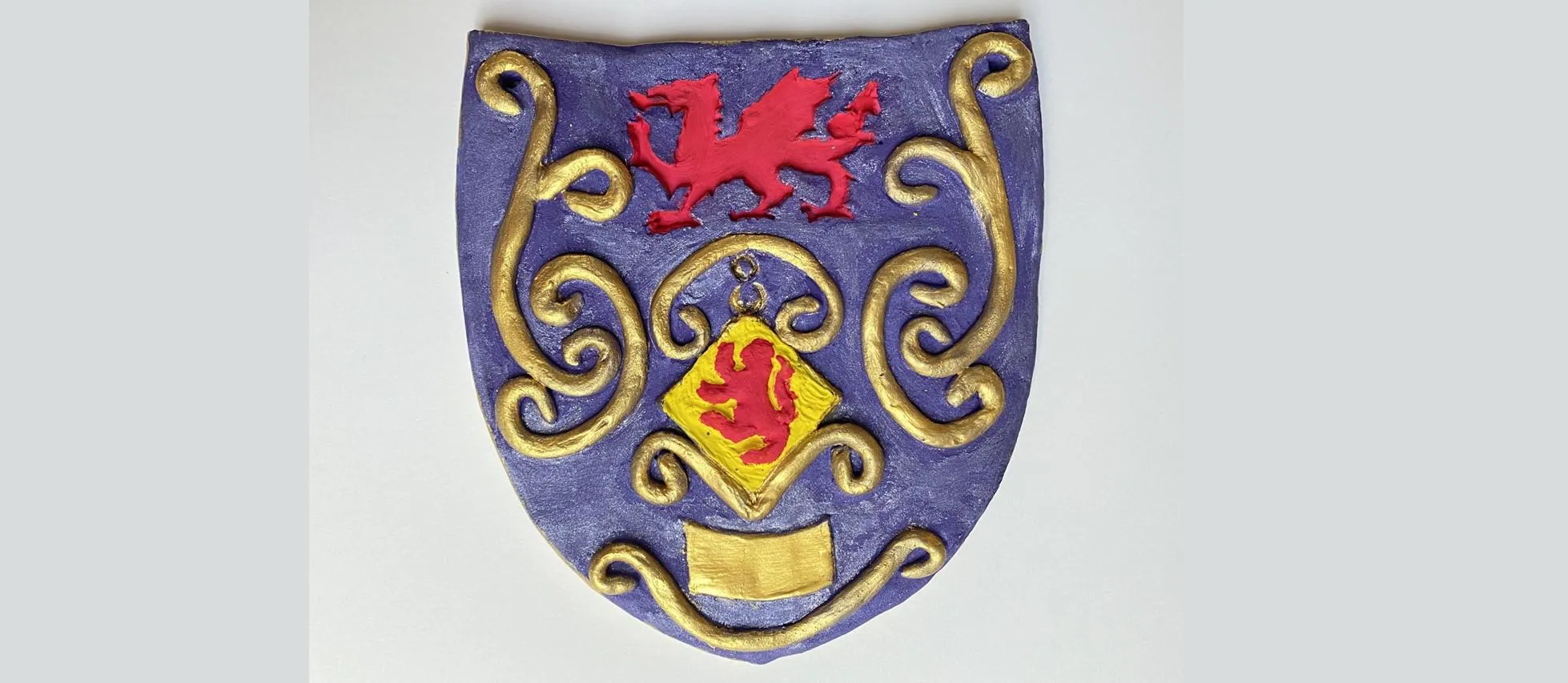 3D image of a welsh shield.