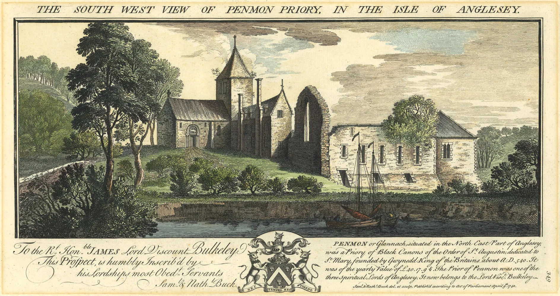 Engrafiad o South West View of Penmon Priory