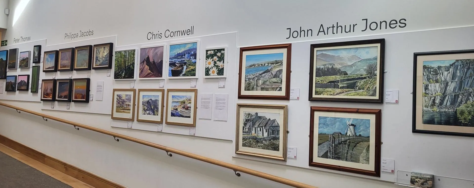 a photograph of the gallery space showing all artists work up on the wall.