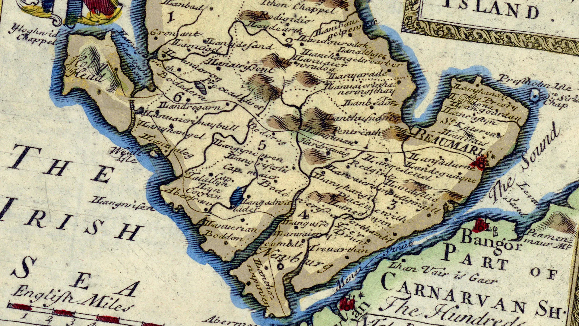 Historical map of Anglesey