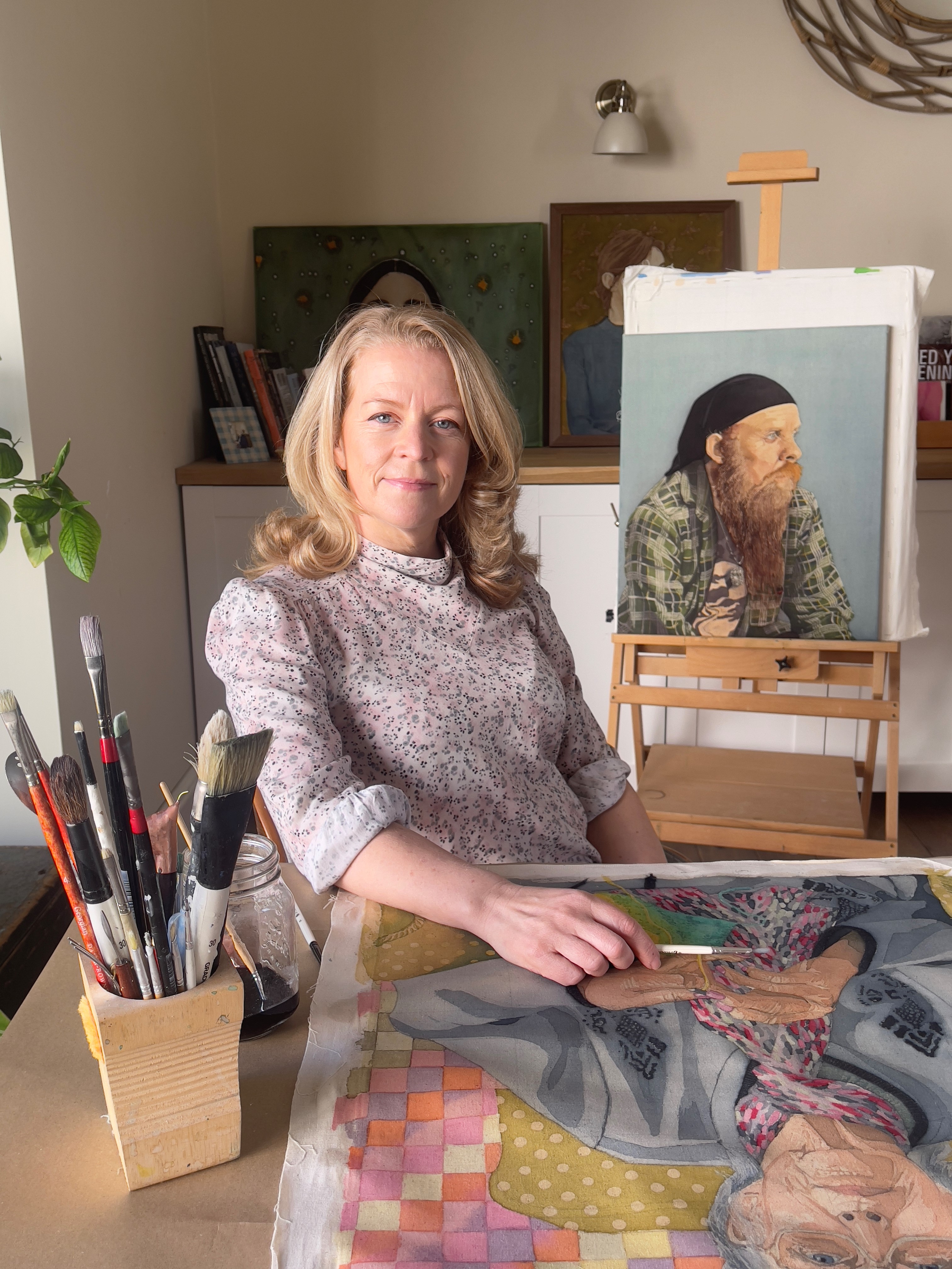A photograph of Celia Hume in her studio.
