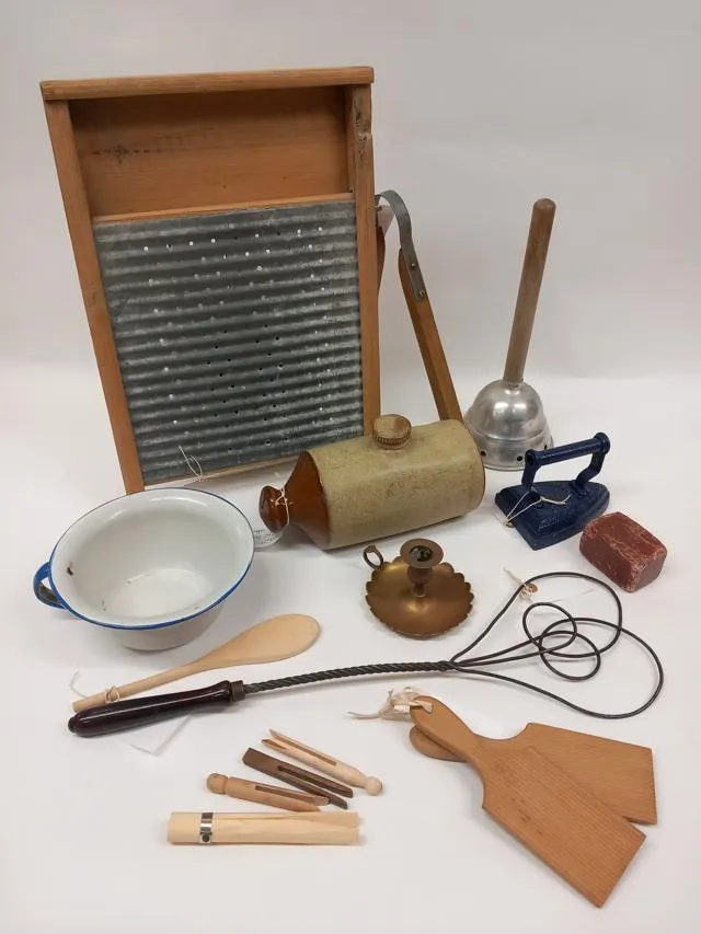 A collection of Victorian household items.