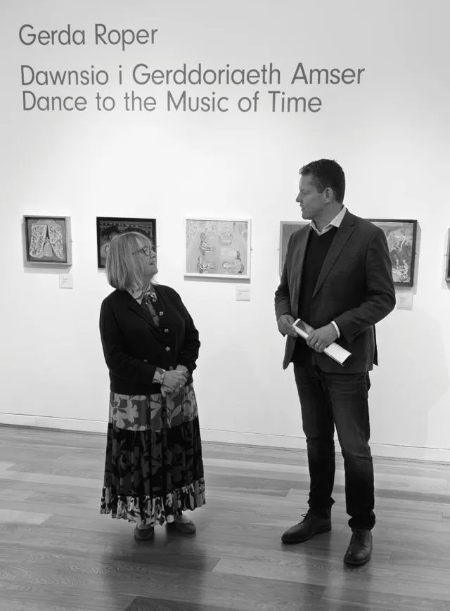 A photograph of Gerda Roper and Rhun ap Iorwethh